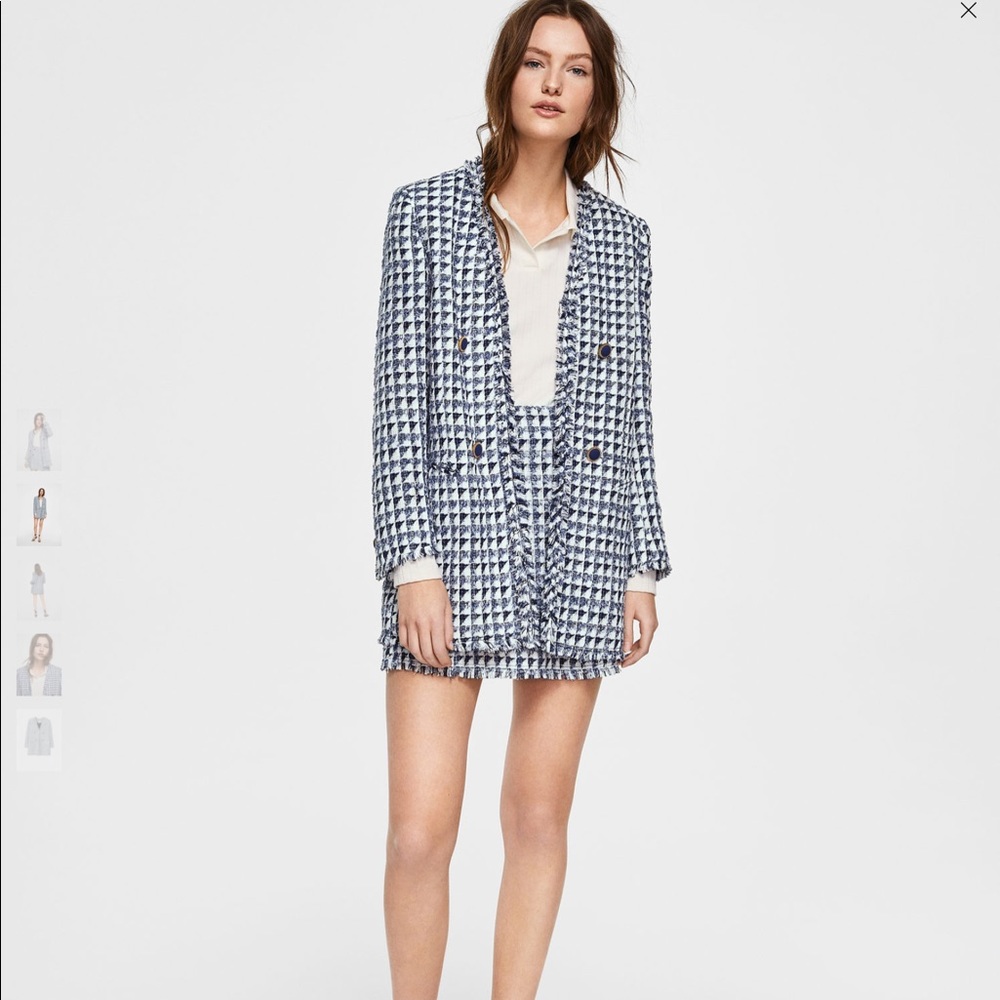 Mango Cambon Tweed Blazer and Skirt set